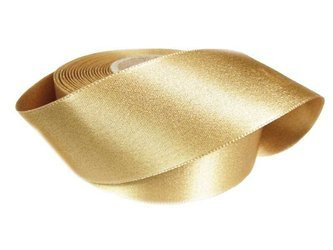 Wstążka 40mm atłas REXOR złoty beż