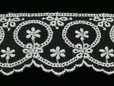 Koronka 4cm tiulowa popiel