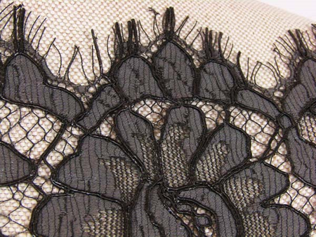 Koronka 140cm tiulowa grafitowa