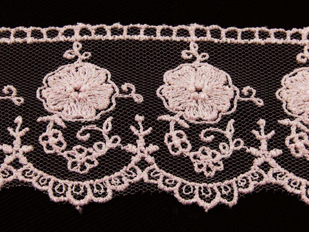 Koronka 4,5cm tiulowa antyczny róż