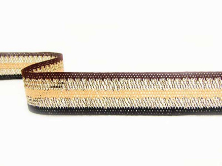 Taśma 30mm dziana LAMPAS czarno_beż_brąz