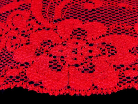 Koronka 7cm elastyczna czerwona