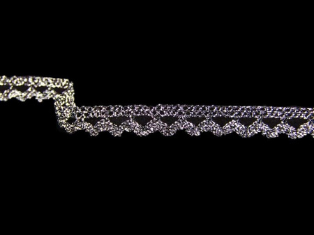 Koronka 0,7cm metaliczna antyczne srebro