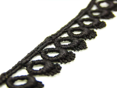 Koronka 1,3cm gipiurowa czarna