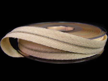 Taśma 1,5cm bawełna tiul & łańcuszek natural