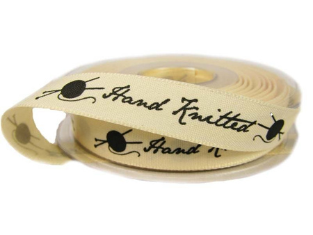Wstążka 15mm tafta HAND KNITTED natural