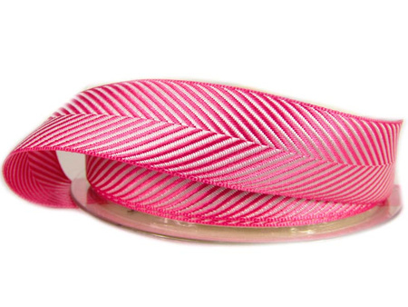 Taśma 25mm tkana HERRINGBONE róż