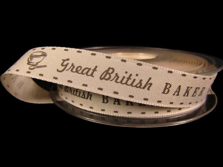 Wstążka 15mm tafta GREAT BRITISH BAKER natural