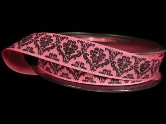Wstążka 15mm tafta BAROQUE róż