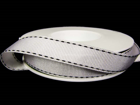 Taśma 1,5cm ryps stebnowana biała