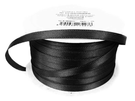 Wstążka 5mm atłas czarna