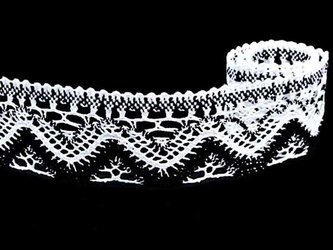 Koronka 5,8cm bawełniana biało-czarna