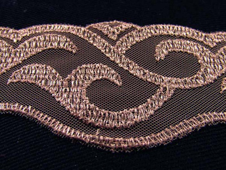 Koronka 4cm tiulowa brąz kakaowy