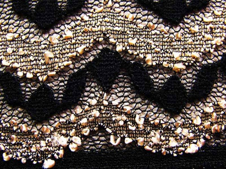 Koronka 145cm elastyczna czarno-złota
