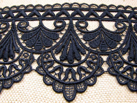 Koronka 8cm gipiurowa poly granat