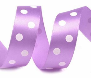 Wstążka 22mm atłas GROCHY fiolet