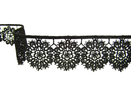 Koronka 3,5cm gipiurowa czarna