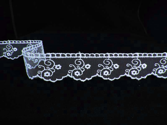 Koronka 2,5cm tiulowa błękitna