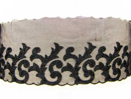Koronka 11cm tiulowa czarna