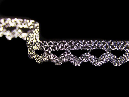 Koronka 0,7cm metaliczna antyczne srebro