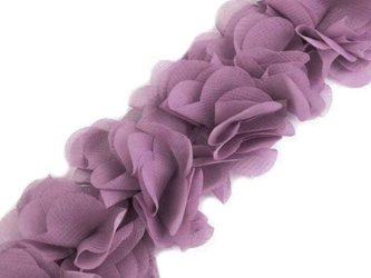 Taśma 6cm ozdobna KWIAT 3D fiolet antyczny