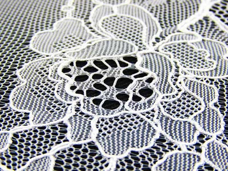 Koronka 140cm tiulowa podkład biała