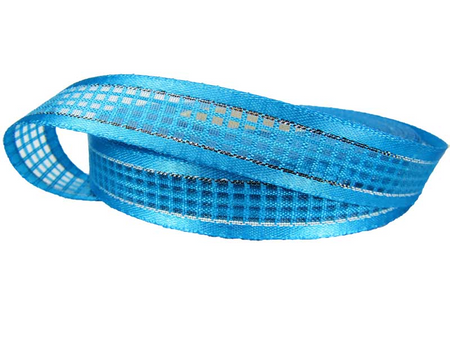 Wstążka 17mm organtyna KRATKA turkus