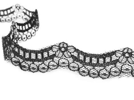 Koronka 1,5cm stabilna czarna