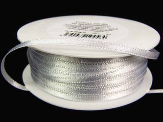 Wstążka 3mm atłas REXOR srebrna