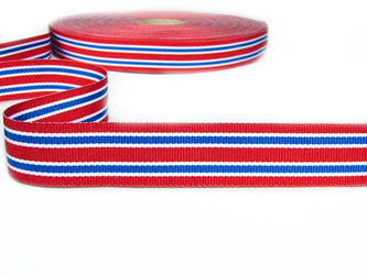 Taśma 25mm ryps lampas czerwona