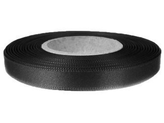 Wstążka 10mm atłas czarna