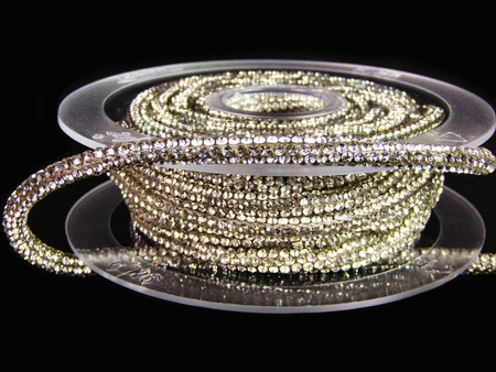 Sznurek 5mm cyrkoniowy srebrny