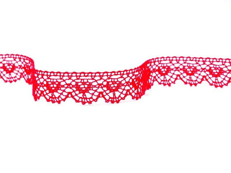 Koronka 1,4cm bawełniana czerwona