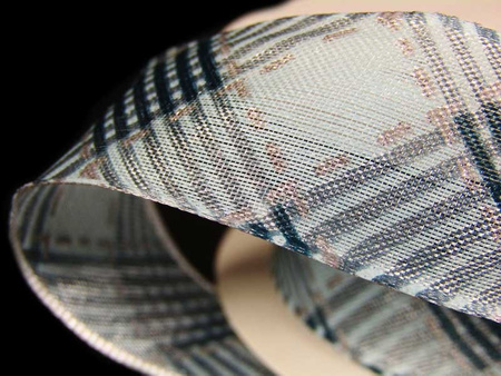 Wstążka 25mm organtyna ROMBY niebieska