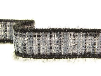 Taśma 2,5cm ozdobna "CHANEL" ciemny popiel