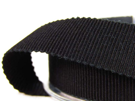 Taśma 15mm ryps bawełniana czarna