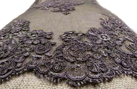 Koronka 140cm tiulowa haft koder grafit