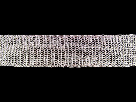 Taśma 4,5cm ozdobna SIATKA srebrna