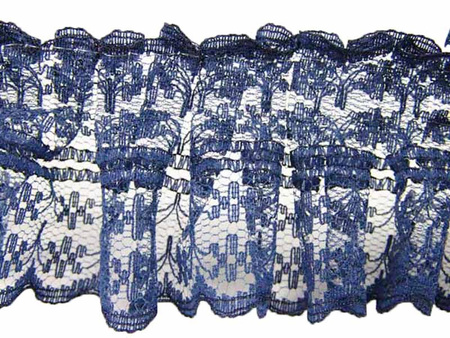 Taśma 4,5cm FALBANA koronka granat