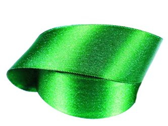 Wstążka 40mm atłas REXOR żywozielona