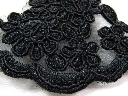Koronka 8,5cm organtyna czarna