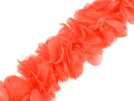 Taśma 6cm ozdobna KWIAT 3D koral