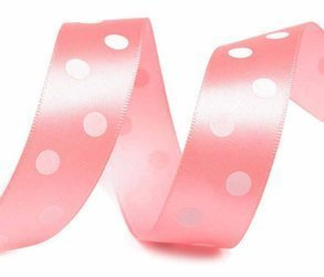 Wstążka 22mm atłas GROCHY róż