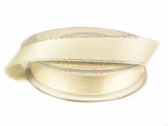 Wstążka 15mm atłas REXOR OPAL ivory