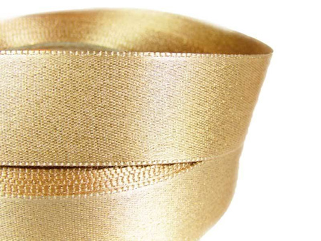 Wstążka 24mm atłas REXOR złoty beż