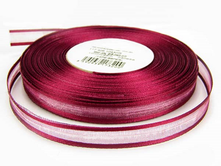 Wstążka 10mm organtyna LAMÓWKA bordo