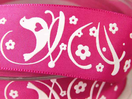 Wstążka 25mm tafta Lovebird amarant