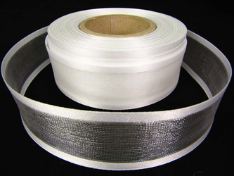 Wstążka 25mm organtyna LAMÓWKA biała