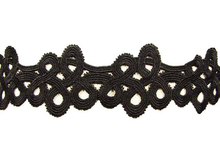 Koronka 7cm gipiurowa poly czarna