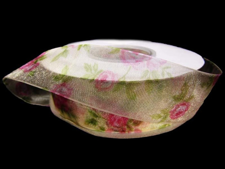 Wstążka 28mm organtyna RÓŻE antyczny róż